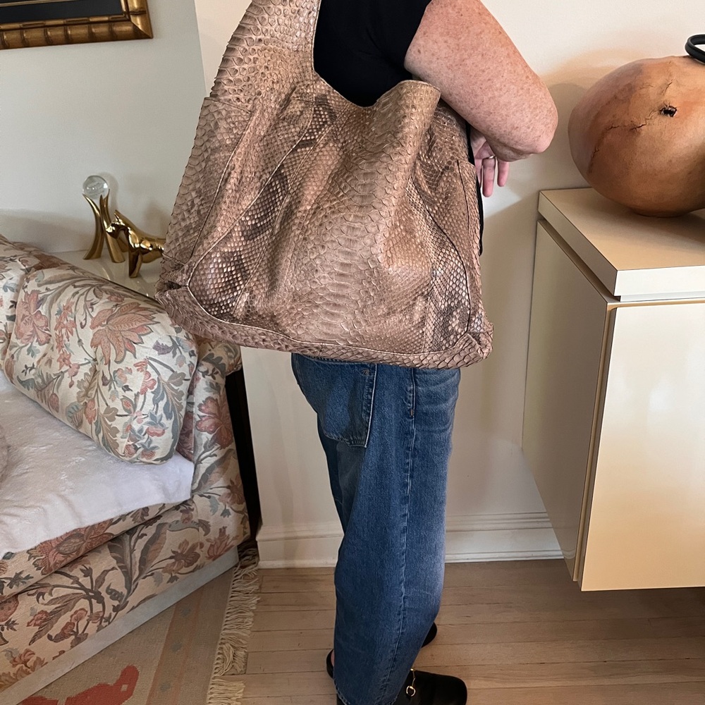 Ted Rossi Tan Python Shoulder Bag - Picture 4 of 6